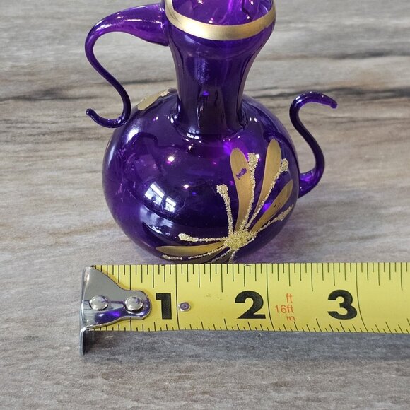 Vintage MCM Old World Christmas‎ OWC Purple Cruet Blown Glass Ornament Delicate - Picture 8 of 10